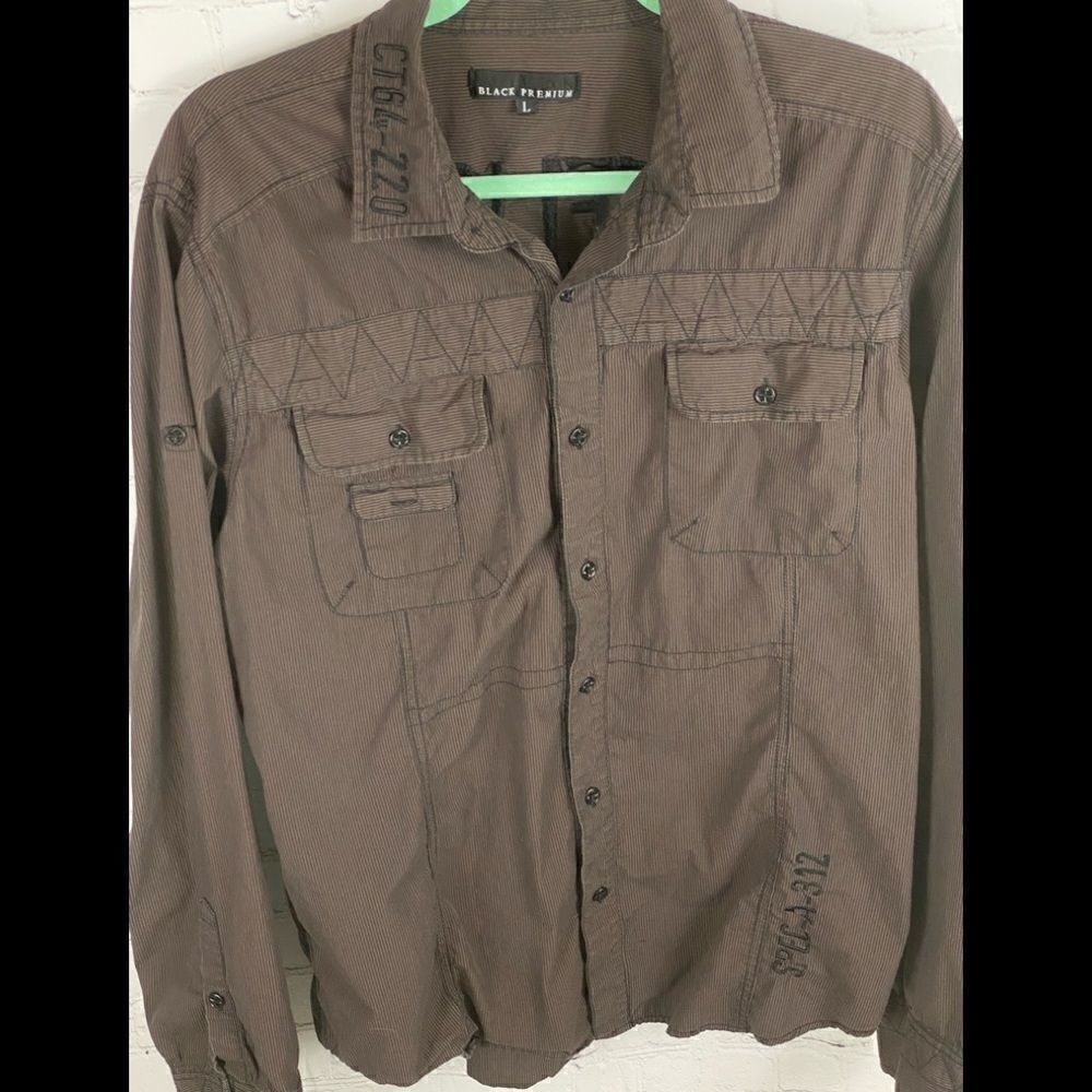 Affliction Black Premium Long Sleeve Shirt. Large